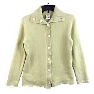 Aldo Women's Sweater Size 40 Green Button-Down